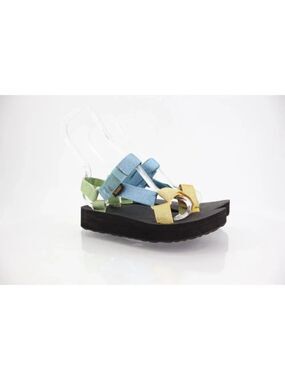 Teva Womens Midform Universal Sandal Size 6 Blue Green Yellow Strappy Ajustable